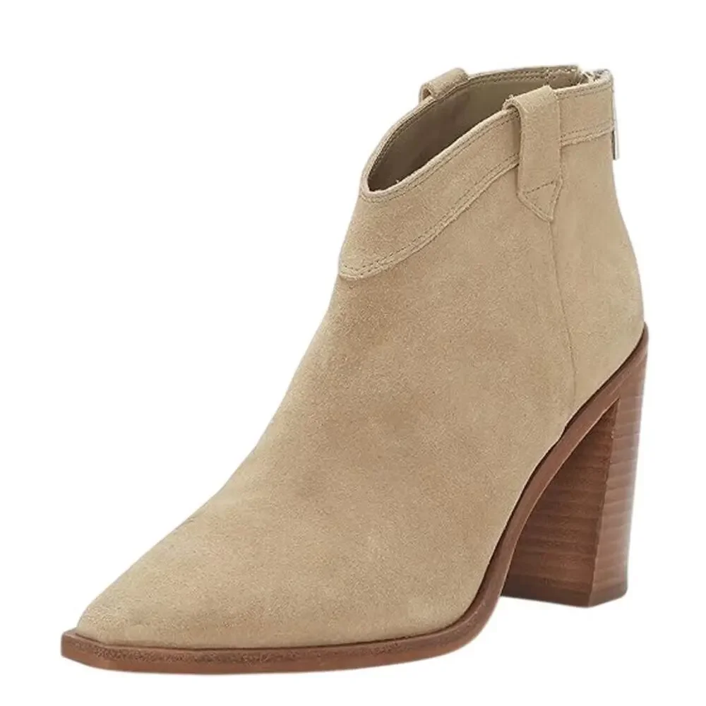 Vince Camuto Womens Wellinda Ankle Bootie Size 11 Tan Suede Heel Ankle Boot NWOB